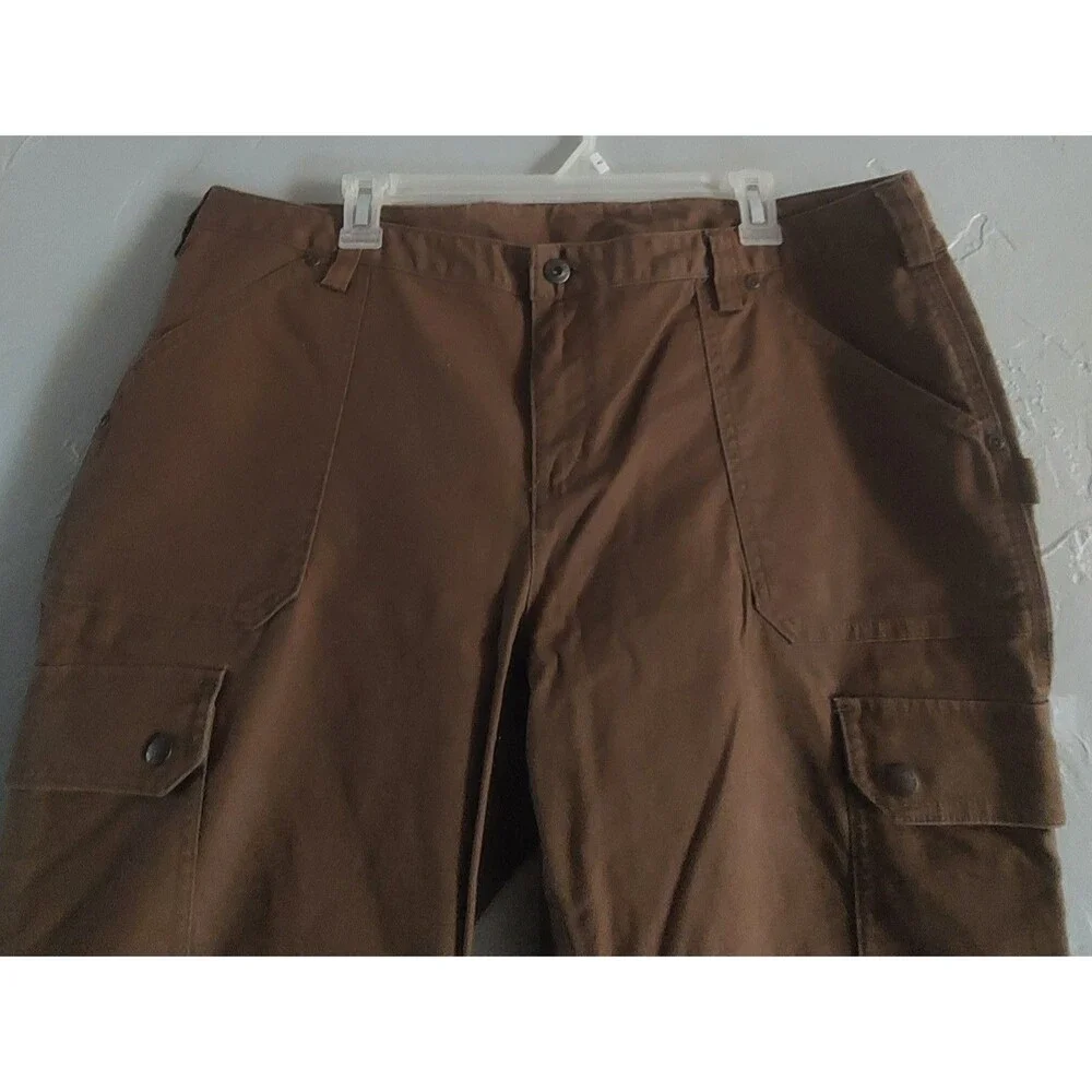 Duluth Trading Flex Fire Hose Slim Leg Cargo Pants Brown 18x29 Curvesetter Waist